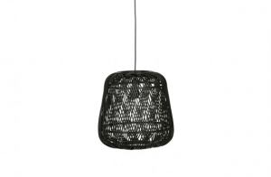 Moza hanglamp bamboe 36x36cm zwart