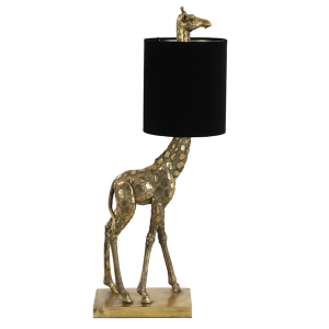 Giraffe tafellamp goud -zwart