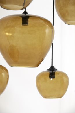 Meya hanglamp 10-lichts bruin